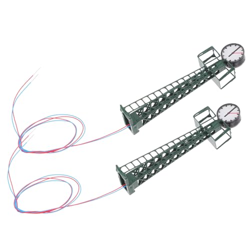 PERSELOSO 2st Zuggitterlichtmodell Universal-radpalette Sandtisch Straßenlaterne Lampentischmodell Diorama-Modell Getriebeteile Zug Straßenlaterne Diorama Straßenlaternen Metall Green von PERSELOSO