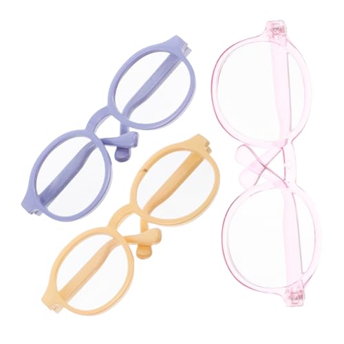 PERSELOSO 3 Stück Puppenbrille Spielzeugbrille Accessoires für Puppen Miniaturbrillen Puppenzubehör Puppe verkleiden Sich Brillen tun so, als ob sie eine Brille hätten Plastik von PERSELOSO