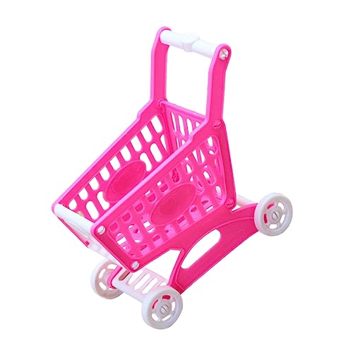 PERSELOSO 3St Simulierter Warenkorb Kleinkinder vorgeben registrieren Menschen kinderzimmer zubehör für Mini-Hausbedarf simulierter Trolley Plastik Rosa von PERSELOSO