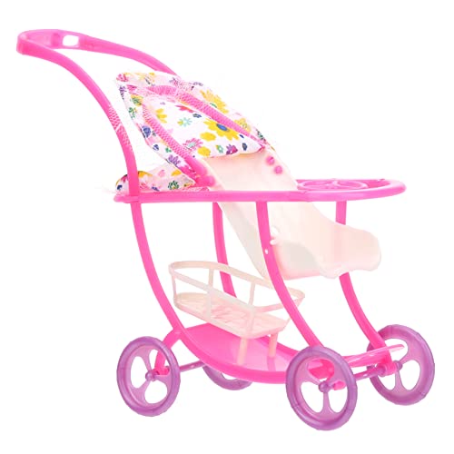 PERSELOSO 3st Kinderwagen Puppen Babypuppen Schminkpuppe Lauflernwagen Tun So, Als Würden Sie Puppenwagen Für Babys Puppenhauszubehör Rosa Plastik von PERSELOSO