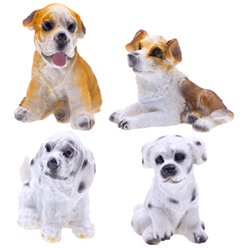 PERSELOSO 4 Stück Simulationshund Cupcake-topper Mit Hund Welpen-cupcake-topper Kleine Tierfiguren Miniaturfiguren Tierfiguren Für Kleinkinder 1-3 Gastgeschenke Für Hunde Harz von PERSELOSO