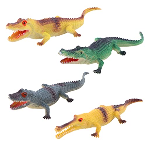 PERSELOSO 4 Stück Simuliertes Modell Mini Kinderspielzeug Alligator Kostüm Alligator Tierfiguren Pädagogisches Realistisches Alligator Modell Aus Kunststoff von PERSELOSO