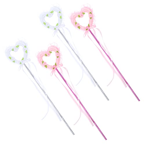 PERSELOSO 4 Stück Zauberstab Feenstab Fairy Wand + spielzeuge The Children Ruthe Toys Sternenstab Zauberstäbe für Gartenfeen Zauberstäbe für Mädchen Feenhaftes Stoff von PERSELOSO