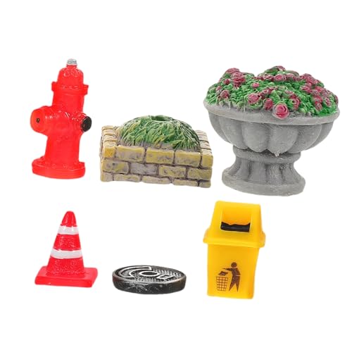 PERSELOSO 6 TLG Miniatur Szenariomodell Waschbeckenfilter Spezialfilter Zubehör Schutzhülle Blumenclip Rose Fensterputzer Haushaltspalettenbausatz Gebäudemodell Rita Glocken von PERSELOSO