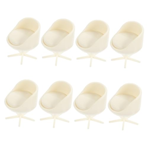 PERSELOSO 8 Stück Möbel Drehstuhl Modell Mini Tisch Mülleimer Deckenlampenschirm Kleiner Stuhl Möbelbehälter Mit Deckel Füller Dekoration Einfacher Deckel Mini Deckel Cartoon Brosche Beige von PERSELOSO