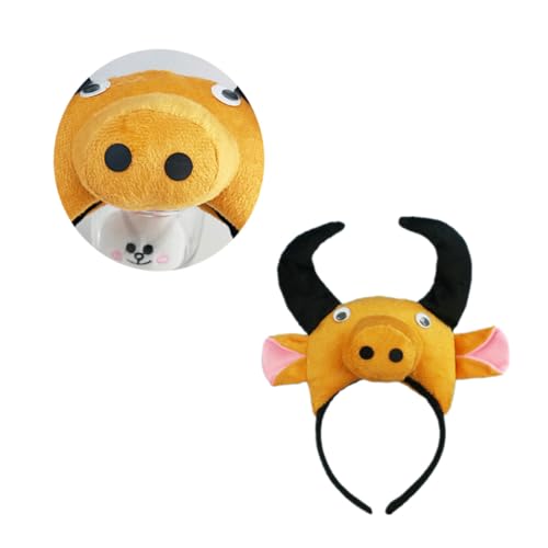 PERSELOSO Animal Cosplay Set Teilig Ox Kostüm Stirnband mit und Fliege Langlebiges Material Party und Faschingszubehör für Mädchen und Kleinkinder PERSELOSO Animal Cosplay Set Teilig Ox Kostüm Stirnband mit und Fliege Langlebiges Material Party und Faschingszubehör für Mädchen und Kleinkinder von PERSELOSO