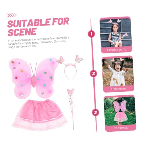 PERSELOSO Butterfly Fairy Kostüm für Mädchen Teilig mit Schmetterlingsflügeln Rock Feenstab und Haarreif Farbenfrohes Faschings und Elfenkostüm für Leicht und Bequem PERSELOSO Butterfly Fairy Kostüm für Mädchen Teilig mit Schmetterlingsflügeln Rock Feenstab und Haarreif Farbenfrohes Faschings und Elfenkostüm für Leicht und Bequem von PERSELOSO