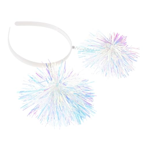PERSELOSO Geburtstags Stirnband mit Weißen Pompoms Flexibles Haarschmuck Accessoire aus Langlebigem Geeignet für Frauen und Erwachsene Perfektes Partyzubehör für Silvester und PERSELOSO Geburtstags Stirnband mit Weißen Pompoms Flexibles Haarschmuck Accessoire aus Langlebigem Geeignet für Frauen und Erwachsene Perfektes Partyzubehör für Silvester und von PERSELOSO
