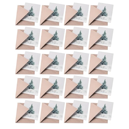 PERZOE Passende Umschlagkarten, Weihnachtsgrüße, Aquarell-Design, Frohe Weihnachten-Grußkarten, 20 Stück, mit Umschlägen 20pcs von PERZOE