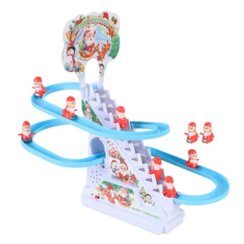 PERZOE Weihnachtsmann-Kletterspielzeug, Weihnachtsmann, elektrische Treppenrolle mit Leichter Musik, automatische Gleitschiene für Kleinkinder und Jungen 1 Satz von PERZOE