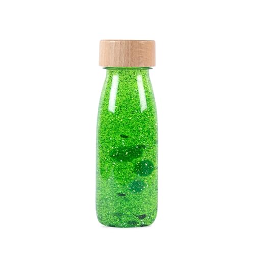 PETIT BOUM – Float Sensory Bottle in Grün EIN Mikrokosmos in jeder Flasche Entdecken, zuhören und Lernen Sinnesstimulation Sensorische Flaschen für Kinder von PETIT BOUM