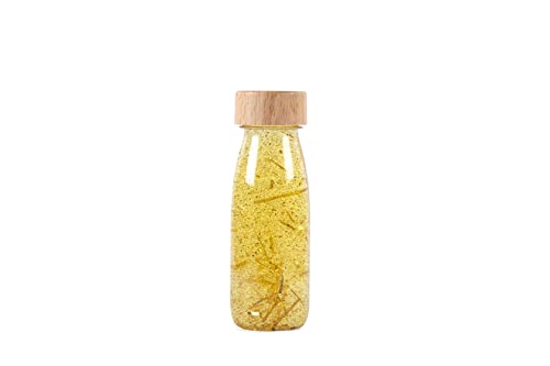 PETIT BOUM – Float Sensory Bottle in Gold EIN Mikrokosmos in jeder Flasche Entdecken, zuhören und Lernen Sinnesstimulation Sensorische Flaschen für Kinder von PETIT BOUM