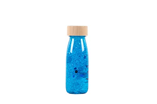 PETIT BOUM – Float Sensory Bottle in Blau EIN Mikrokosmos in jeder Flasche Entdecken, zuhören und Lernen Sinnesstimulation Sensorische Flaschen für Kinder von PETIT BOUM