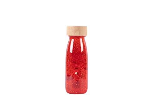 PETIT BOUM – Float Sensory Bottle in Rot EIN Mikrokosmos in jeder Flasche Entdecken, zuhören und Lernen Sinnesstimulation Sensorische Flaschen für Kinder von PETIT BOUM