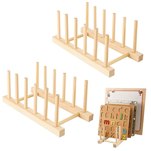 2 Stück Holz Puzzle Präsentationsständer, Puzzle Display Ständer Puzzle Halter Holz Puzzle Regal Puzzle Aufbewahrungsregal Puzzle Rack Organizer für Kinder Erwachsene Puzzle Aufbewahrung von PEUTIER