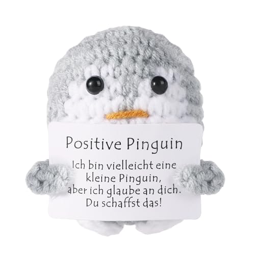 Positiver Pinguin, Mini-süße positive Ananas-Haltekarte ermutigen Geschenk handgestrickt Penguin Spielzeug für Freunde Familie Festival Party Dekor von PEUTIER