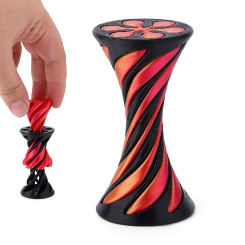 Spiralkegel Spielzeug, Spiral 3D Kegel Dekom Pressions Spielzeug 3D Gedrucktes Spiral Kegel Zappel Spielzeug Durchgang Spyramide Zappel Spielzeug zur Entspannung bei Stress und Angst (Rot) von PEUTIER