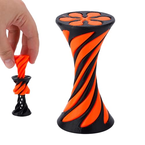 Spiralkegel Spielzeug, Spiral 3D Kegel Dekompressions Spielzeug Unmögliche Pyramiden Durchgangs Skulptur 3D Spiralkegel Spielzeug für Erwachsene und Kinder zum Stressabbau (Orange) von PEUTIER