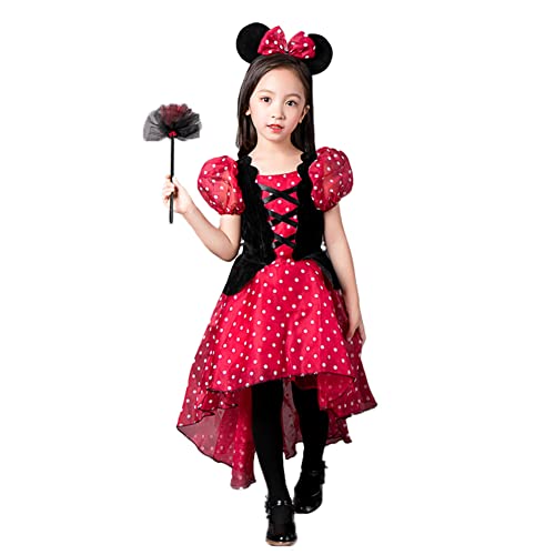 Halloween Mädchen Puffy Dress Hexenkostüm, Halloween-Hexenkostüm, Set, Mädchen, Halloween-Party-Kostüme für 3–12 Jahre, Halloween, Karneval, Cosplay, Set 07 von PEWRESLORS