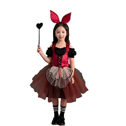 Halloween Mädchen Puffy Dress Hexenkostüme Halloween Hexenkostüm Set Mädchen Halloween Party Kostüme für 3-12 Jahre Halloween Karneval Cosplay Set 19 von PEWRESLORS