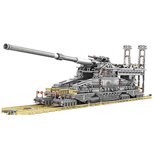 PEXL Technik Panzer Bausteine 3-IN-1 Bausatz, 1:72 Dora-Kanone WW2 Militär Panzer Modell, 3800 Klemmbausteine und 8 Minifiguren, Kompatibel mit Lego von PEXL