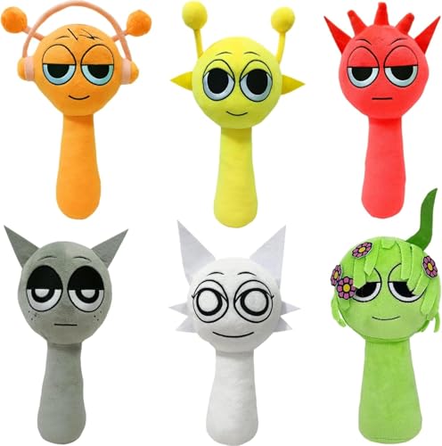 PFENGNAI Sprunki Plush Toy,Sprunki Music Game Characters Plush Doll,Funny Sprunki Plushies for Games Fans,Birthday Halloween Christmas Choice for Game Fans and Friends Present (6pcs a) von PFENGNAI