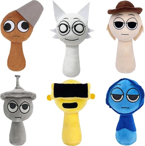 PFENGNAI Sprunki Plush Toy,Sprunki Music Game Characters Plush Doll,Funny Sprunki Plushies for Games Fans,Birthday Halloween Christmas Choice for Game Fans and Friends Present (6pcs c) von PFENGNAI