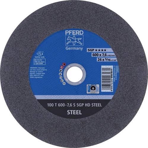 PFERD 100 T 600-7,6 S SGP HD STEEL/60,0 66397707 Trennscheibe gerade 600mm 5 St. Vergütungsstahl, S von PFERD