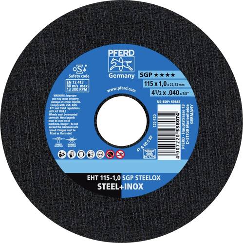 PFERD EHT 115-1,0 SGP STEELOX 61330421 Trennscheibe gerade 115mm 25 St. Edelstahl, Stahl von PFERD