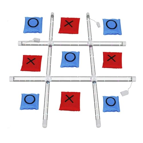 PFKXQBXC Spiele for Draußen, Riesiges Tic Tac Toe-Spielbrett, Große Im Dunkeln Leuchtende Spiele, Bodenspiele for Werfen Von Sitzsäcken for Erwachsene, Familie, Rasen Und Hof von PFKXQBXC