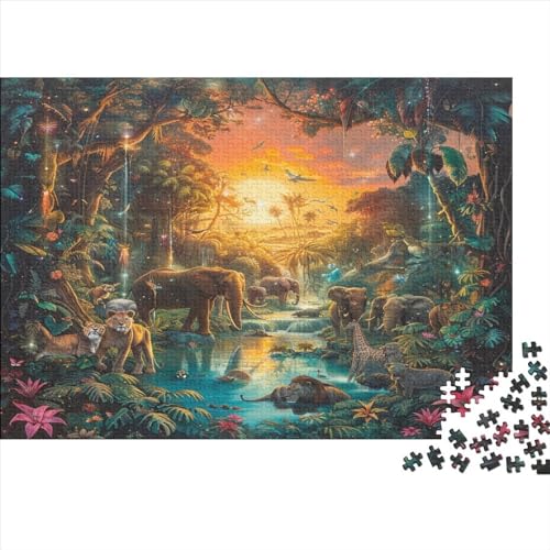 Dschungel-Tiere 500 Teile Erwachsene Puzzles Lernspiel Moderne Wohnkultur Family Challenging Games Geburtstag Entspannung Und Intelligenz 500pcs (52x38cm) von PFYWZJDDTTBD