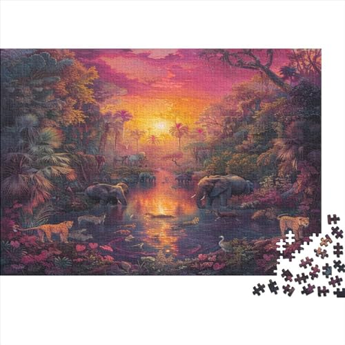 Dschungel-Tiere 500 Teile Erwachsene Puzzles Moderne Wohnkultur Lernspiel Family Challenging Games Geburtstag Stress Relief Toy 500pcs (52x38cm) von PFYWZJDDTTBD