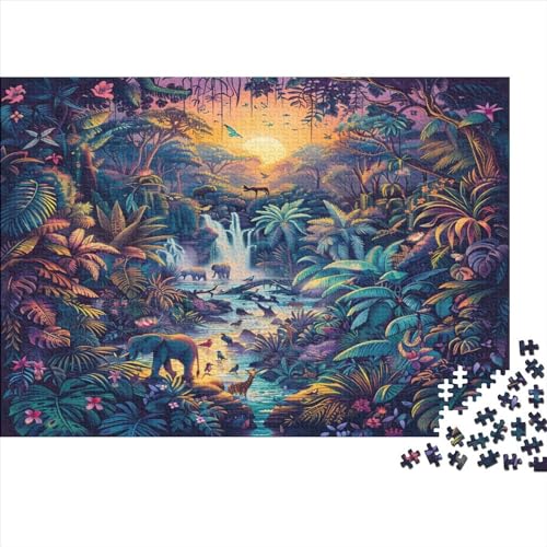 Dschungel-Tiere Für Erwachsene 500 Teile Puzzle Home Decor Geburtstag Lernspiel Family Challenging Games Stress Relief 500pcs (52x38cm) von PFYWZJDDTTBD