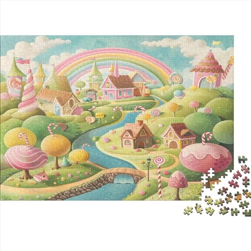 Fantasie-Schloss Erwachsene Puzzle 500 Teile Educational Game Moderne Wohnkultur Family Challenging Games Geburtstag Stress Relief Toy 500pcs (52x38cm) von PFYWZJDDTTBD