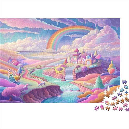 Fantasie-Schloss Erwachsene Puzzles 500 Teile Wohnkultur Lernspiel Geburtstag Family Challenging Games Stress Relief Toy 500pcs (52x38cm) von PFYWZJDDTTBD