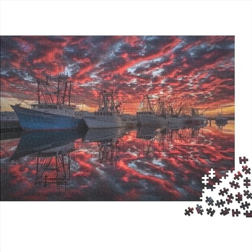 Hafen-Sonnenuntergang Für Erwachsene 500 Teile Puzzle Geburtstag Family Challenging Games Moderne Wohnkultur Educational Game Stress Relief 500pcs (52x38cm) von PFYWZJDDTTBD