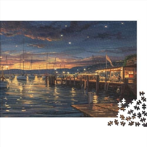 Hafen-Sonnenuntergang Für Erwachsene 500 Teile Puzzle Geburtstag Home Decor Lernspiel Family Challenging Games Entspannung Und Intelligenz 500pcs (52x38cm) von PFYWZJDDTTBD