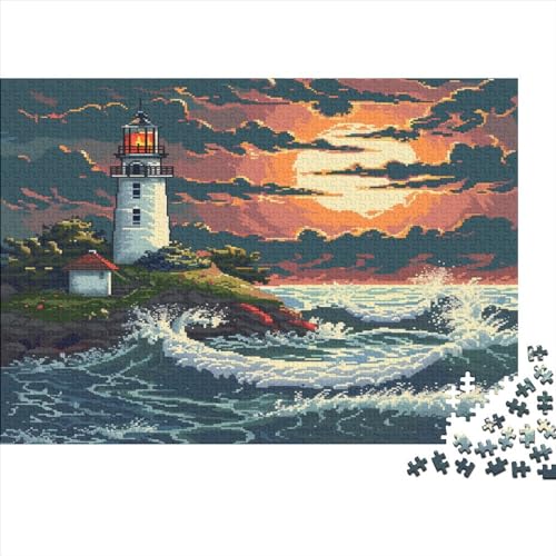 Leuchttürme an der Küste Erwachsene 500 Teile Puzzles Lernspiel Home Decor Family Challenging Games Geburtstag Stress Relief Toy 500pcs (52x38cm) von PFYWZJDDTTBD