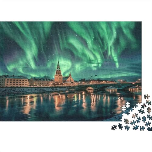 Nordlichter in Norwegen Puzzle 500 Teile Für Erwachsene Geburtstag Educational Game Moderne Wohnkultur Family Challenging Games Stress Relief Toy 500pcs (52x38cm) von PFYWZJDDTTBD