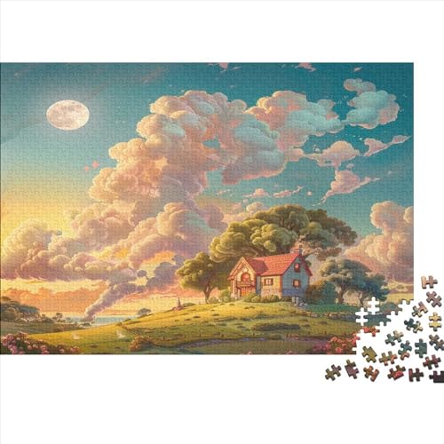 Süße Landschaft Erwachsene Puzzles 1000 Teile Geburtstag Family Challenging Games Wohnkultur Lernspiel Entspannung Und Intelligenz 1000pcs (75x50cm) von PFYWZJDDTTBD