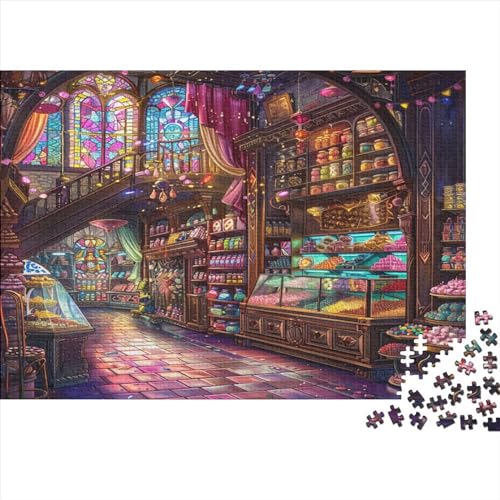 Süßwarenladen Für Erwachsene Puzzles 1000 Teile Geburtstag Lernspiel Family Challenging Games Home Decor Stress Relief Toy 1000pcs (75x50cm) von PFYWZJDDTTBD