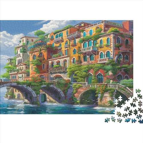 Venedig Wasser Stadt Erwachsene Puzzles 500 Teile Geburtstag Family Challenging Games Educational Game Home Decor Stress Relief Toy 500pcs (52x38cm) von PFYWZJDDTTBD