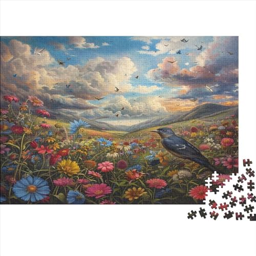 Vögel und Blumen 500 Teile Erwachsene Puzzle Lernspiel Family Challenging Games Geburtstag Home Decor Stress Relief Toy 500pcs (52x38cm) von PFYWZJDDTTBD