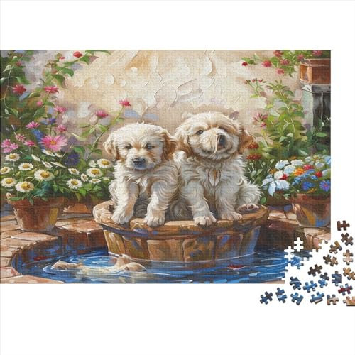 Welpen Für Erwachsene Puzzle 500 Teile Lernspiel Geburtstag Moderne Wohnkultur Family Challenging Games Stress Relief 500pcs (52x38cm) von PFYWZJDDTTBD