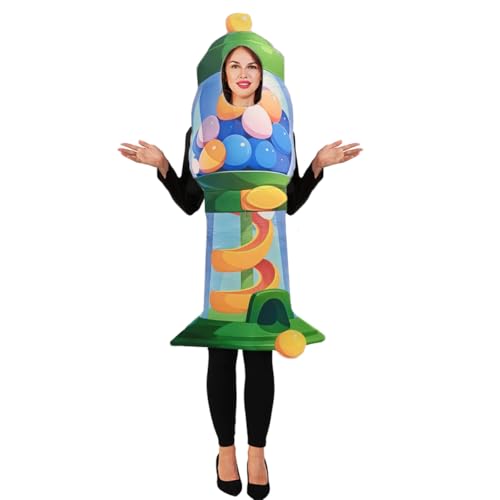 PGOND Gumball-Maschinen-Halloween-Kostüm, Erwachsenengröße, buntes Süßigkeitenspender-Design PGOND Gumball-Maschinen-Halloween-Kostüm, Erwachsenengröße, buntes Süßigkeitenspender-Design von PGOND