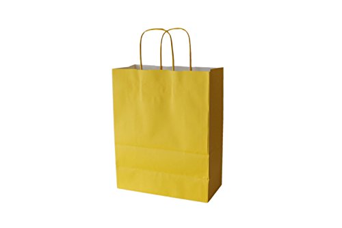 PGV Papiertragetaschen farbig mit Kordel GELB Giallo - Verschiedene Größen und Mengen (36 + 13 x 41 cm, 10 Stück) von PGV