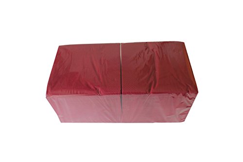 Zelltuch-Servietten 3-lagig 33 x 33 cm - 1/4 Falz (1000 Stück / 4 Pack, Bordeaux) von PGV