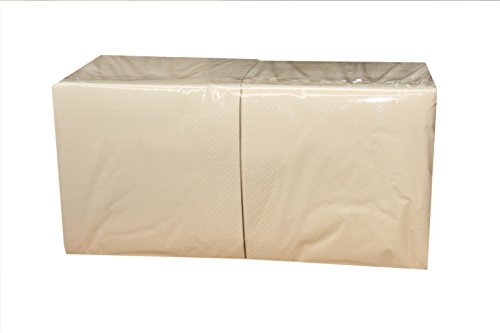 Zelltuch-Servietten 3-lagig 33 x 33 cm - 1/4 Falz (1000 Stück / 4 Pack, Champagner) von PGV