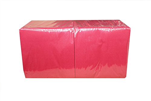 Zelltuch-Servietten 3-lagig 33 x 33 cm - 1/4 Falz (1000 Stück / 4 Pack, ROT) von PGV