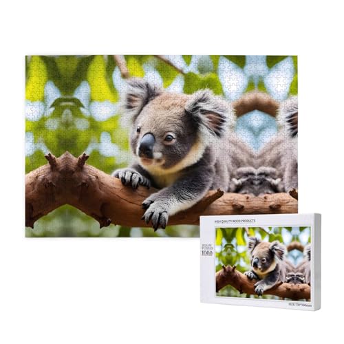 A Little Koala-Puzzle, 1000 Teile für Puzzle, Holzpuzzle für Familie, Freunde, Heimdekoration, Wandkunst, 29,5 x 50 cm von PHAYAH